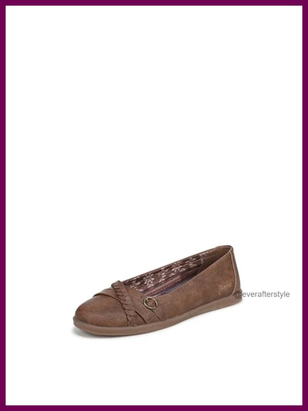 Women's Ballet Flats Braided Strap Buckle Pointed Toe Lightweight Comfort